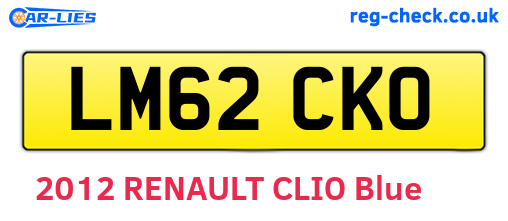 LM62CKO are the vehicle registration plates.