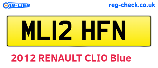 ML12HFN are the vehicle registration plates.