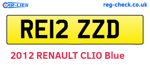 RE12ZZD are the vehicle registration plates.