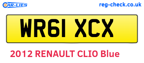 WR61XCX are the vehicle registration plates.