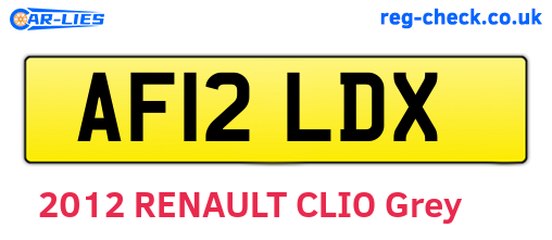 AF12LDX are the vehicle registration plates.