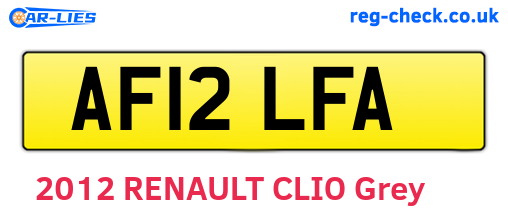 AF12LFA are the vehicle registration plates.