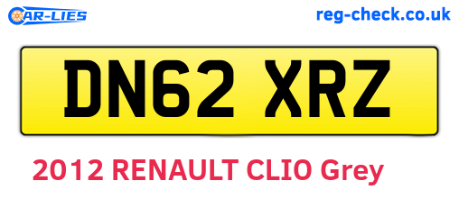 DN62XRZ are the vehicle registration plates.