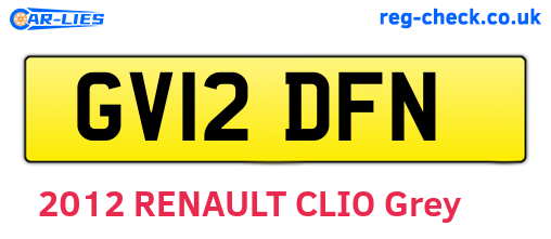 GV12DFN are the vehicle registration plates.