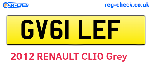 GV61LEF are the vehicle registration plates.