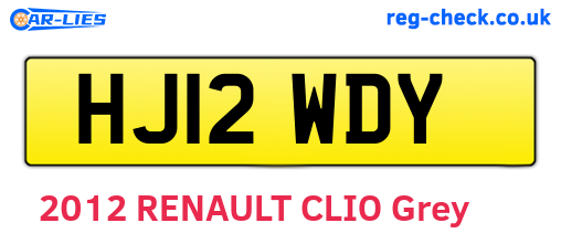 HJ12WDY are the vehicle registration plates.