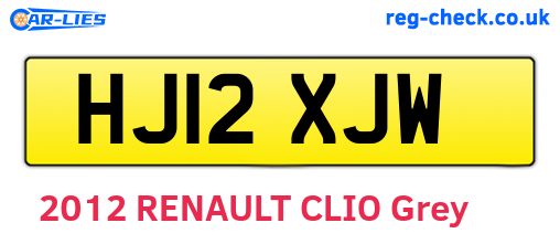 HJ12XJW are the vehicle registration plates.