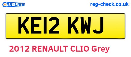 KE12KWJ are the vehicle registration plates.