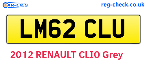 LM62CLU are the vehicle registration plates.