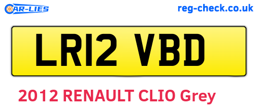LR12VBD are the vehicle registration plates.