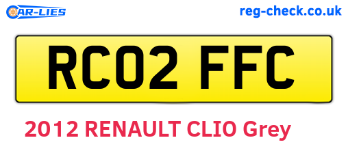 RC02FFC are the vehicle registration plates.