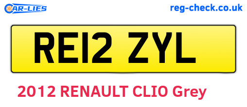 RE12ZYL are the vehicle registration plates.