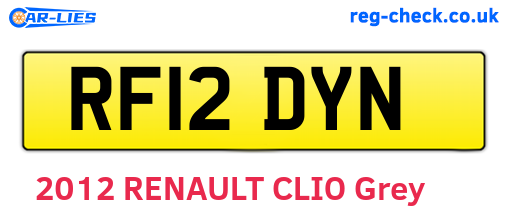 RF12DYN are the vehicle registration plates.