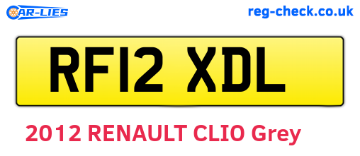 RF12XDL are the vehicle registration plates.