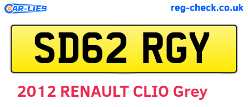 SD62RGY are the vehicle registration plates.