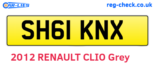 SH61KNX are the vehicle registration plates.