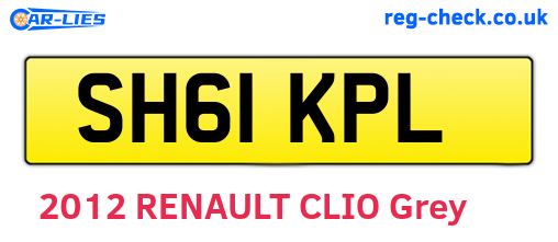 SH61KPL are the vehicle registration plates.