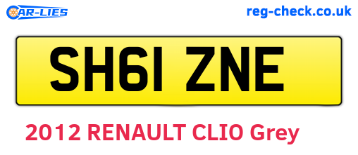 SH61ZNE are the vehicle registration plates.