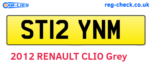 ST12YNM are the vehicle registration plates.