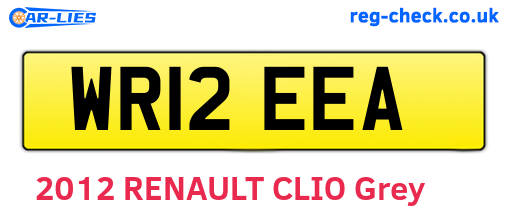 WR12EEA are the vehicle registration plates.