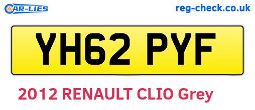 YH62PYF are the vehicle registration plates.