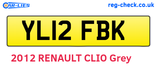 YL12FBK are the vehicle registration plates.