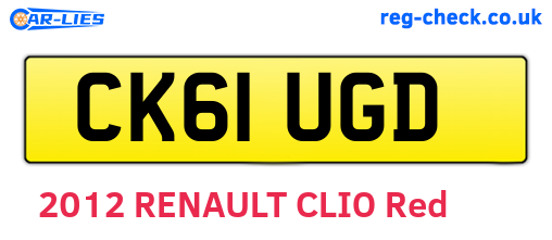 CK61UGD are the vehicle registration plates.