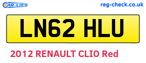 LN62HLU are the vehicle registration plates.