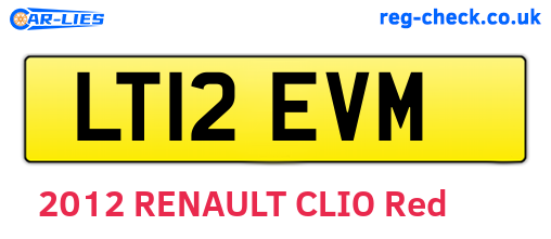 LT12EVM are the vehicle registration plates.