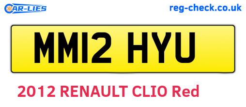 MM12HYU are the vehicle registration plates.