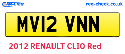 MV12VNN are the vehicle registration plates.