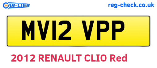 MV12VPP are the vehicle registration plates.