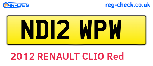 ND12WPW are the vehicle registration plates.