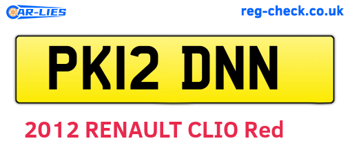 PK12DNN are the vehicle registration plates.