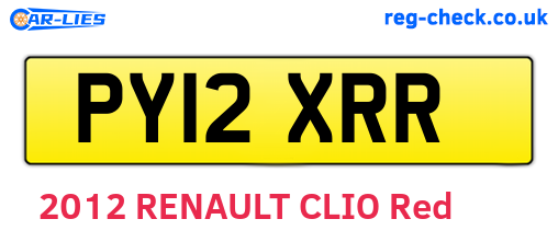 PY12XRR are the vehicle registration plates.