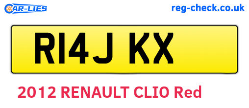 R14JKX are the vehicle registration plates.