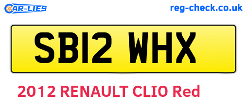 SB12WHX are the vehicle registration plates.