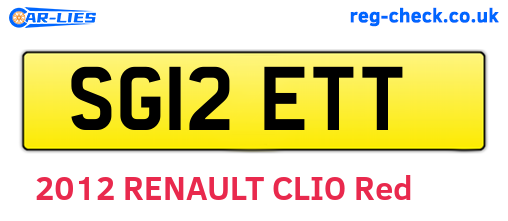 SG12ETT are the vehicle registration plates.