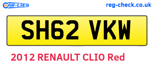SH62VKW are the vehicle registration plates.