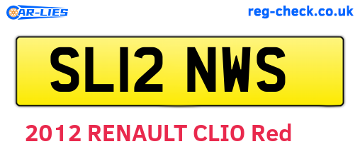 SL12NWS are the vehicle registration plates.