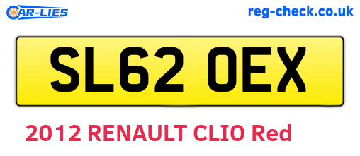 SL62OEX are the vehicle registration plates.