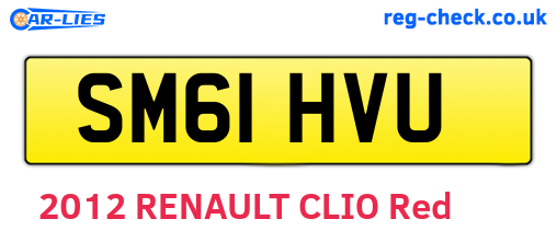 SM61HVU are the vehicle registration plates.