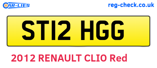 ST12HGG are the vehicle registration plates.