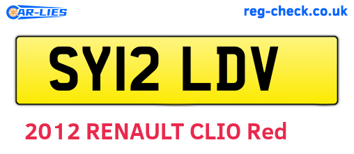 SY12LDV are the vehicle registration plates.