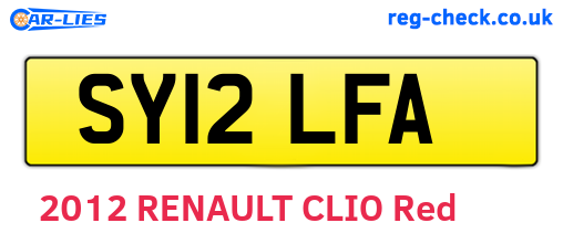 SY12LFA are the vehicle registration plates.