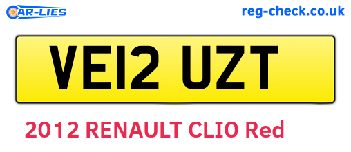 VE12UZT are the vehicle registration plates.
