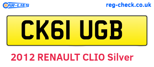 CK61UGB are the vehicle registration plates.