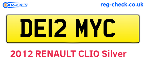 DE12MYC are the vehicle registration plates.
