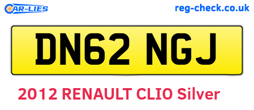 DN62NGJ are the vehicle registration plates.