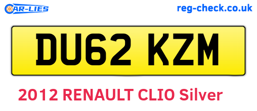 DU62KZM are the vehicle registration plates.